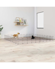 Cage animaux de compagnie à 36 panneaux et porte Noir 35x35 cm | Mobilier & Déco