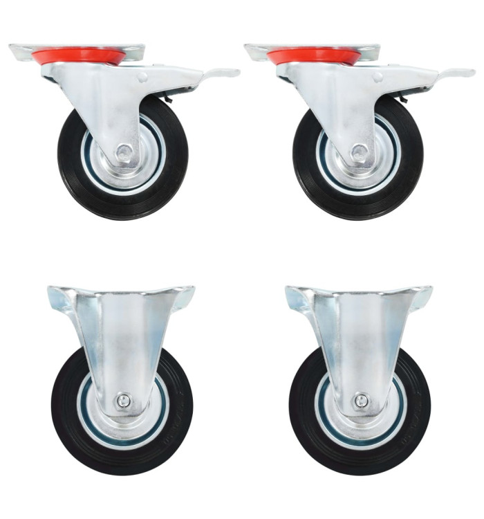 Roulettes 4 pcs 100 mm | Mobilier & Déco