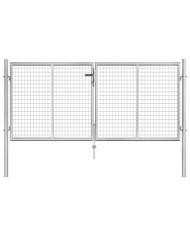 Porte de jardin Acier galvanisé 306x150 cm Argenté | Mobilier & Déco