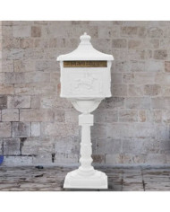 Boîte aux lettres sur pied Aluminium Vintage Antirouille Blanc | Mobilier & Déco