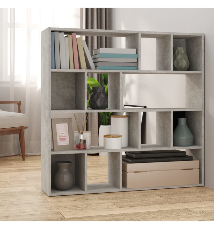 Bibliothèque/Séparateur de pièce Gris béton 105x24x102 cm | Mobilier & Déco