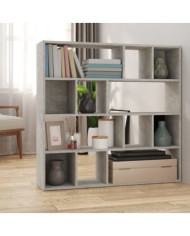 Bibliothèque/Séparateur de pièce Gris béton 105x24x102 cm | Mobilier & Déco