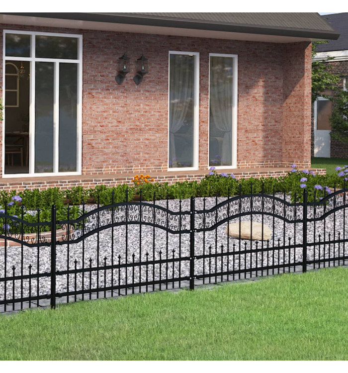Clôture de jardin avec sommet de lance Noir 115 cm | Mobilier & Déco