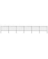 Clôture de jardin avec dessus en lance Acier 10,2 x 1,2 m Noir | Mobilier & Déco