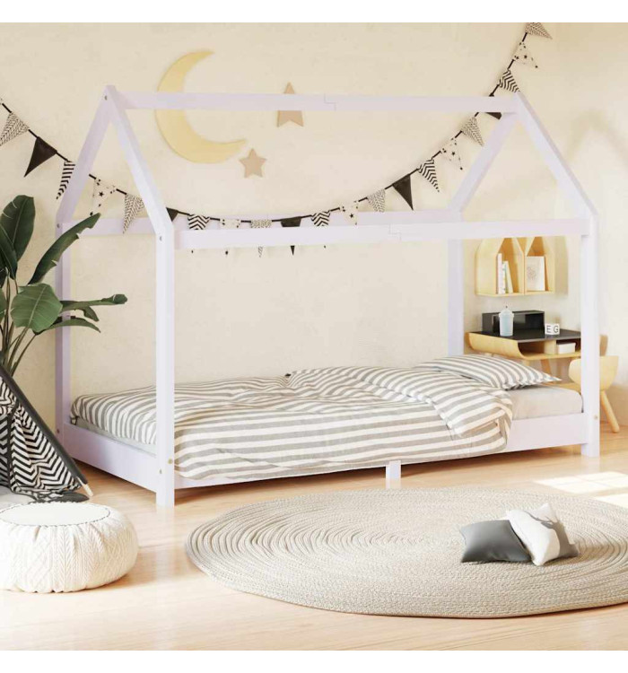 Cadre de lit d'enfant Blanc Bois de pin massif 70x140 cm | Mobilier & Déco