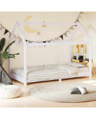 Cadre de lit d'enfant Blanc Bois de pin massif 70x140 cm | Mobilier & Déco