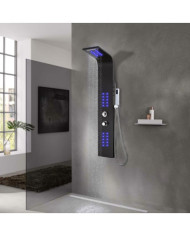 Panneau de douche aluminium 20x44x130 cm noir | Mobilier & Déco