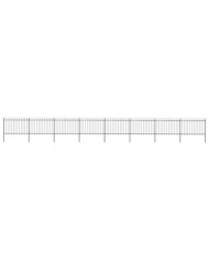 Clôture de jardin avec dessus en lance Acier 13,6 x 1,2 m Noir | Mobilier & Déco