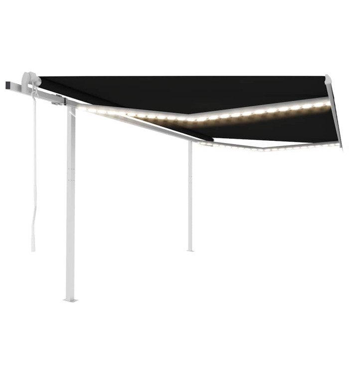 Auvent automatique et capteur de vent et LED 4,5x3 m Anthracite | Mobilier & Déco