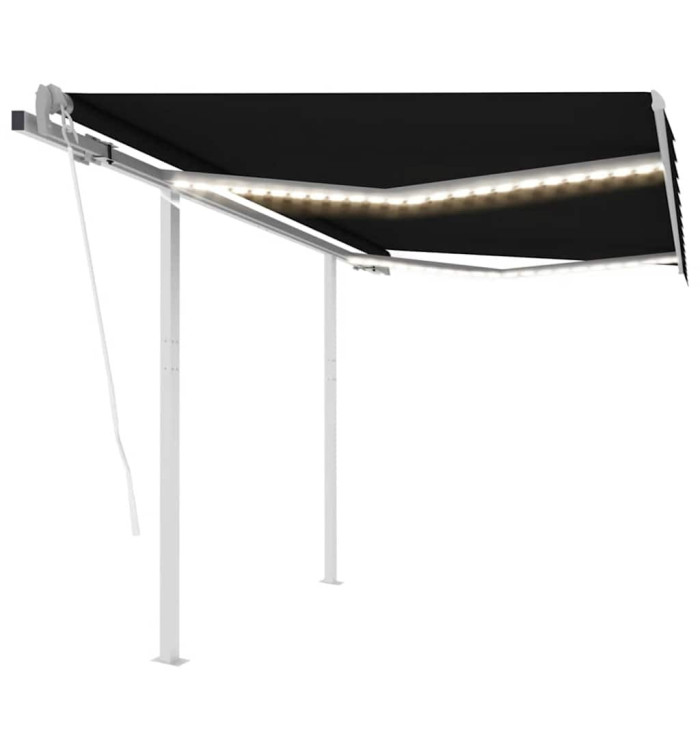 Auvent automatique avec capteur de vent LED 3,5x2,5m Anthracite | Mobilier & Déco
