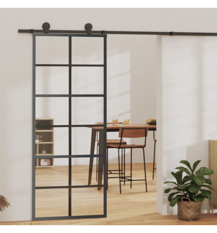 Porte coulissante et quincaillerie Verre ESG/Aluminium 76x205cm | Mobilier & Déco