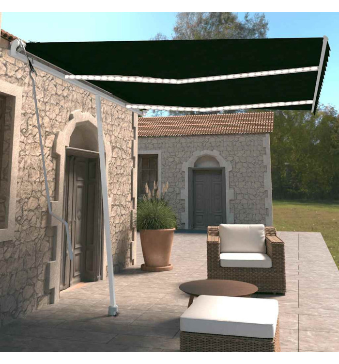 Auvent automatique capteur de vent et LED 350x250 cm Anthracite | Mobilier & Déco