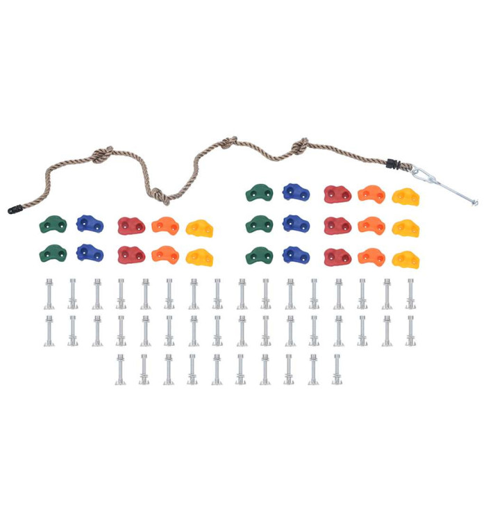 Pierres d'escalade avec corde 25 pcs Multicolore | Mobilier & Déco