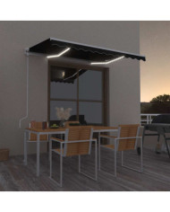 Auvent automatique capteur de vent et LED 350x250 cm Anthracite | Mobilier & Déco