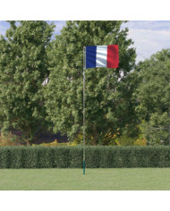 Drapeau de la France et mât 5,55 m Aluminium | Mobilier & Déco