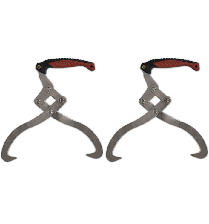 Pinces à bûches 2 pcs avec manche en TPR | Mobilier & Déco