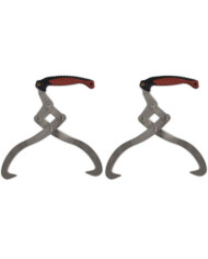 Pinces à bûches 2 pcs avec manche en TPR | Mobilier & Déco