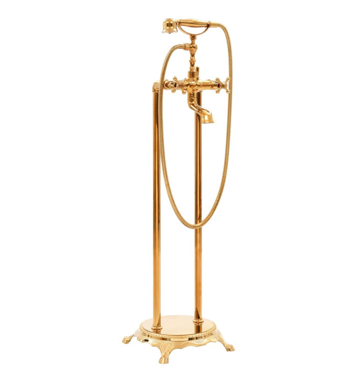 Robinet de baignoire sur pied Acier inoxydable 99,5 cm Doré | Mobilier & Déco