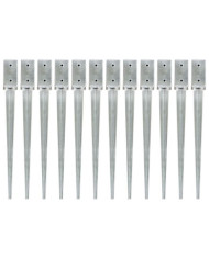 Piquets au sol 12 pcs Argenté 7x7x75 cm Acier galvanisé | Mobilier & Déco
