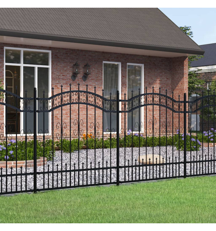 Clôture de jardin avec sommet de lance Noir 165 cm | Mobilier & Déco
