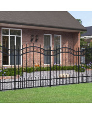 Clôture de jardin avec sommet de lance Noir 165 cm | Mobilier & Déco