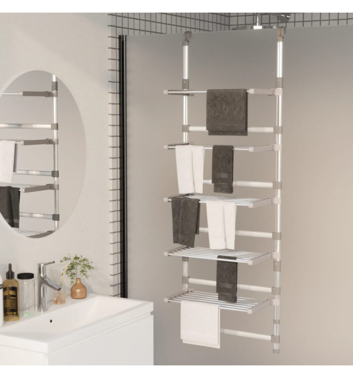 Séchoir à linge suspendu à 5 niveaux Aluminium | Mobilier & Déco