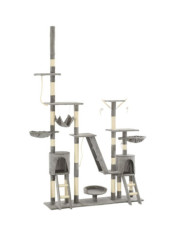 Arbre à chat avec griffoirs en sisal 230-250 cm Gris | Mobilier & Déco