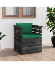Fauteuil de jardin avec coussins Bois de pin | Mobilier & Déco