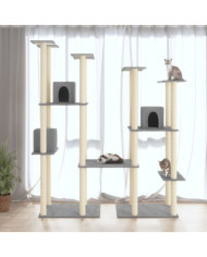 Arbre à chat avec griffoirs en sisal Gris clair 174 cm | Mobilier & Déco