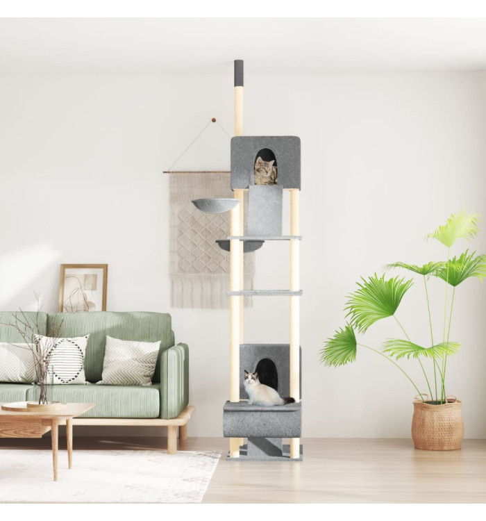 Arbre à chat du sol au plafond Gris clair 277-303 cm | Mobilier & Déco