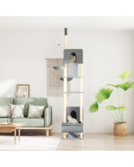 Arbre à chat du sol au plafond Gris clair 277-303 cm | Mobilier & Déco