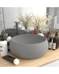 Lavabo rond de luxe Gris clair mat 40x15 cm Céramique | Mobilier & Déco