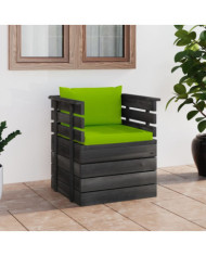Fauteuil de jardin avec coussins Bois de pin | Mobilier & Déco