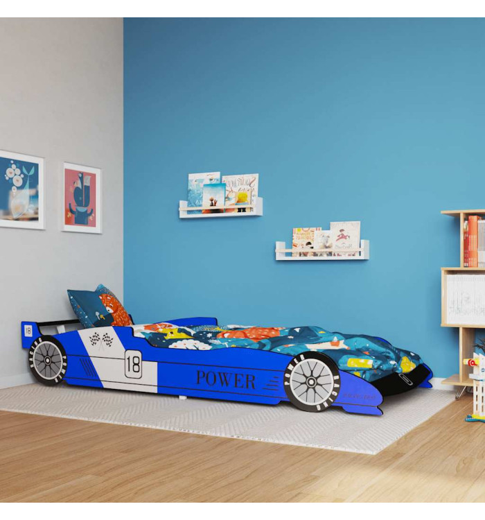Lit voiture de course pour enfants 90 x 200 cm Bleu | Mobilier & Déco