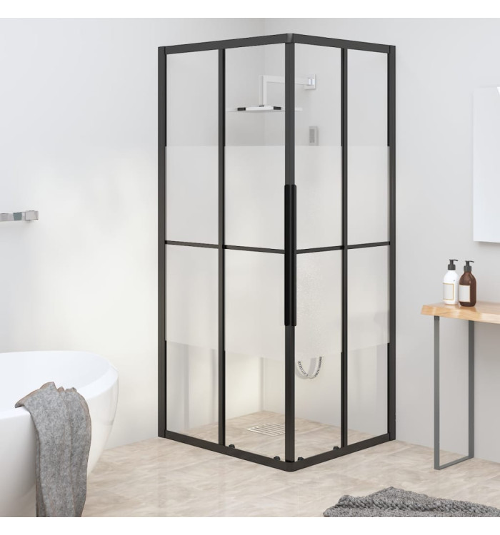 Cabine de douche ESG semi-dépoli 80x70x180 cm Noir | Mobilier & Déco