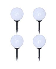 4 pcs Lampes d'allée d'extérieur à LED 30 cm et piquet au sol | Mobilier & Déco