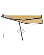 Auvent automatique sur pied 450x300 cm Jaune/Blanc | Mobilier & Déco