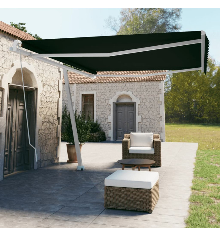 Auvent manuel rétractable sur pied 450x350 cm Anthracite | Mobilier & Déco