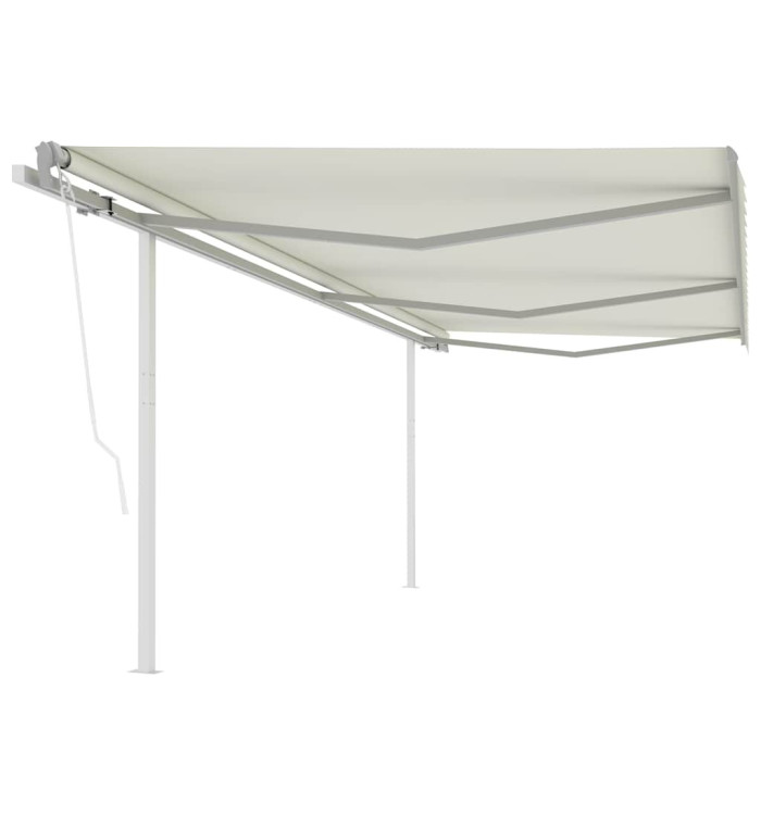 Auvent automatique rétractable avec poteaux 6x3 m Crème | Mobilier & Déco