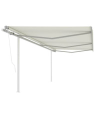Auvent automatique rétractable avec poteaux 6x3 m Crème | Mobilier & Déco