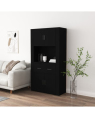 Buffet haut Noir Bois d'ingénierie | Mobilier & Déco