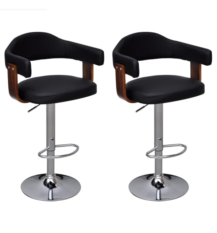 Tabourets de bar lot de 2 bois courbé | Mobilier & Déco
