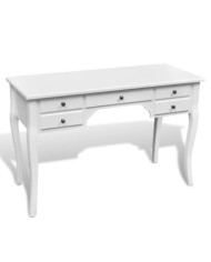 Bureau français en bois avec pieds courbés et 5 tiroirs | Mobilier & Déco