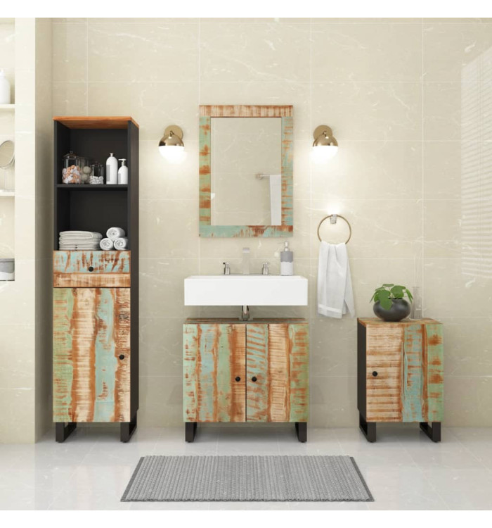 Ensemble de meubles de salle de bain 4 pcs bois massif récupéré | Mobilier & Déco