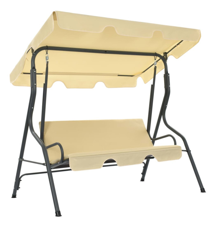 Balancelle de jardin Blanc crème 170 x 110 x 153 cm | Mobilier & Déco
