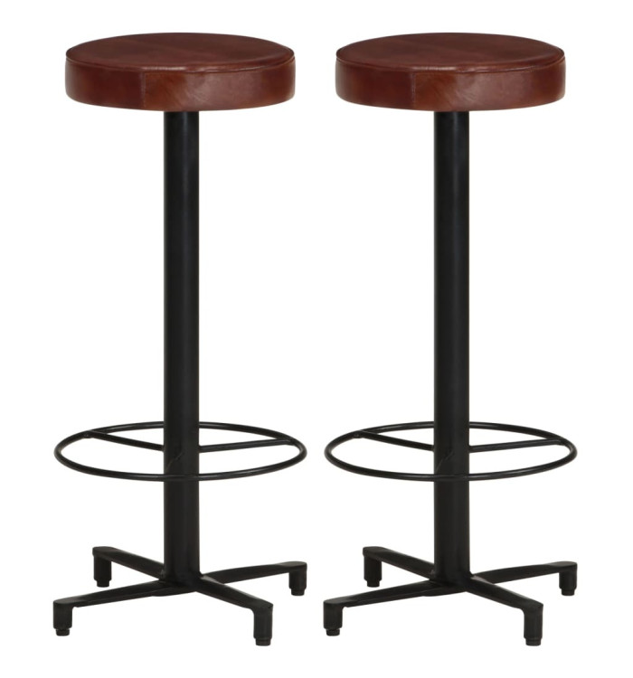 Tabourets de bar lot de 2 76 cm cuir véritable | Mobilier & Déco
