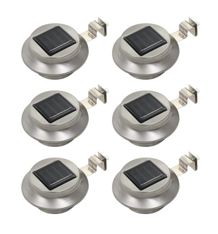 Lampe solaire à LED ronde d'extérieur 6 pcs 12 cm Blanc | Mobilier & Déco