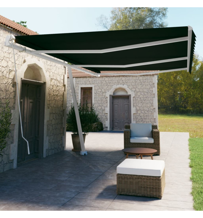 Auvent manuel rétractable sur pied 600x350 cm Anthracite | Mobilier & Déco