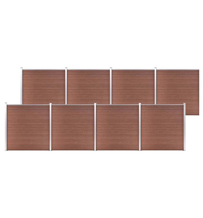 Clôture de jardin WPC 1391x186 cm Marron | Mobilier & Déco