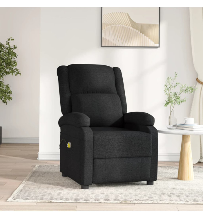 Fauteuil électrique de massage Noir Tissu | Mobilier & Déco